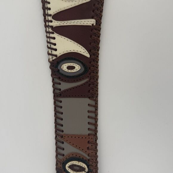 3.5" Wide Waist Leather Statement Belt Boho bohemian western equestrian multi 29 - Picture 8 of 12